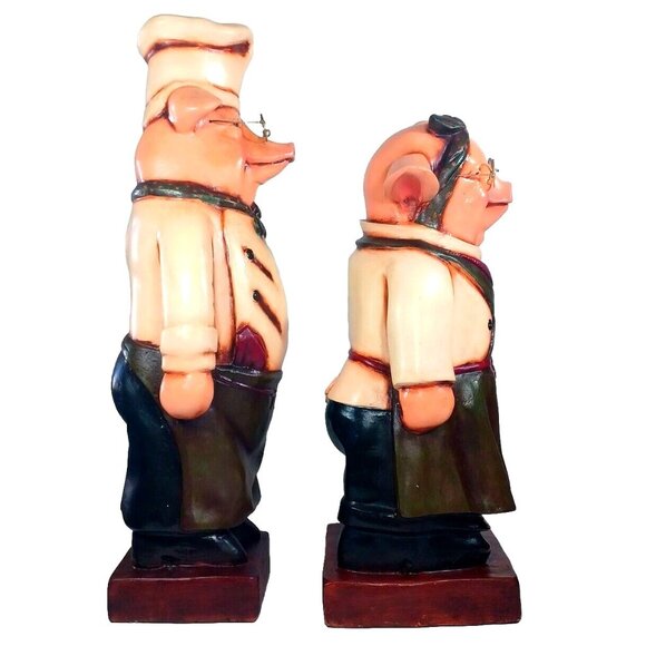 Vtg Bombay 25" R Shipman Pig Chef Cook Maid Sculptures Kitchen Restaurant Decor - Picture 7 of 15